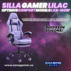 Silla Gamer LXR-1039F Lilac con reposapiés y ruedas en silicona