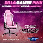 Silla Gamer DX-1127F PRO Pink con reposapiés y ruedas en silicona