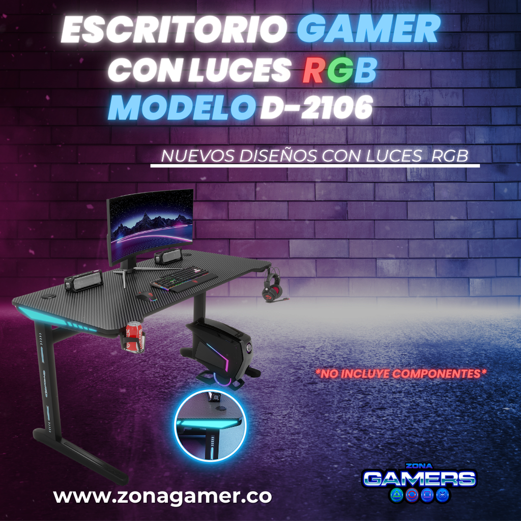 Escritorio Gamer D-2106 Con luces RGB