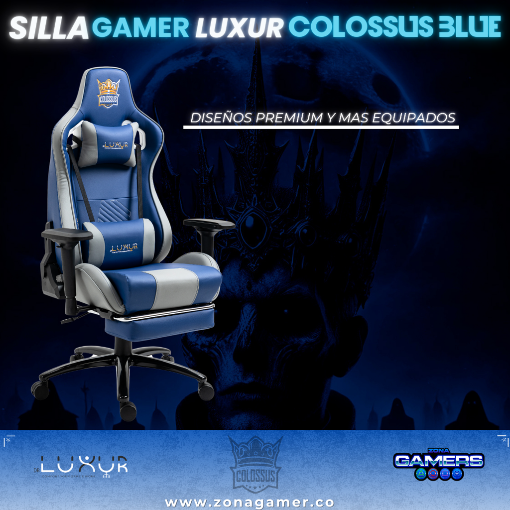 Silla Gamer Luxur Edición Limitada Modelo Colossus SAH-0014 Blue