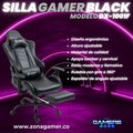 Silla Gamer DX-1001F Black con reposapiés