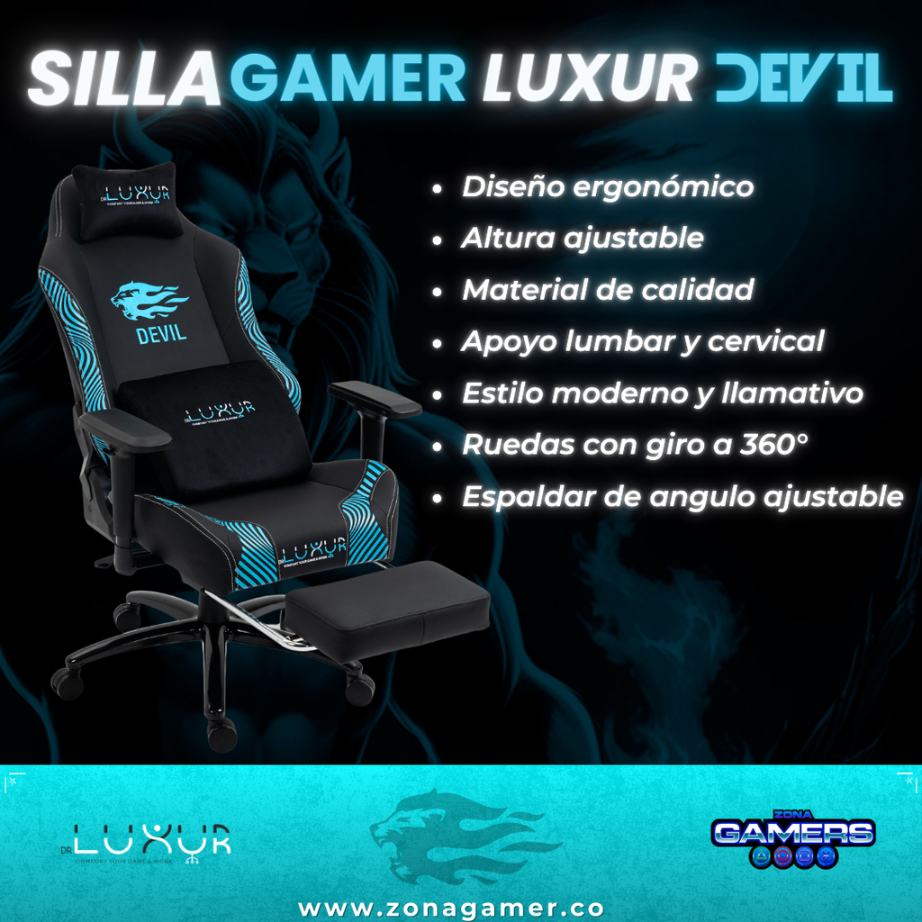 Silla Gamer Luxur Edición Limitada Modelo SAH-0020 Devil