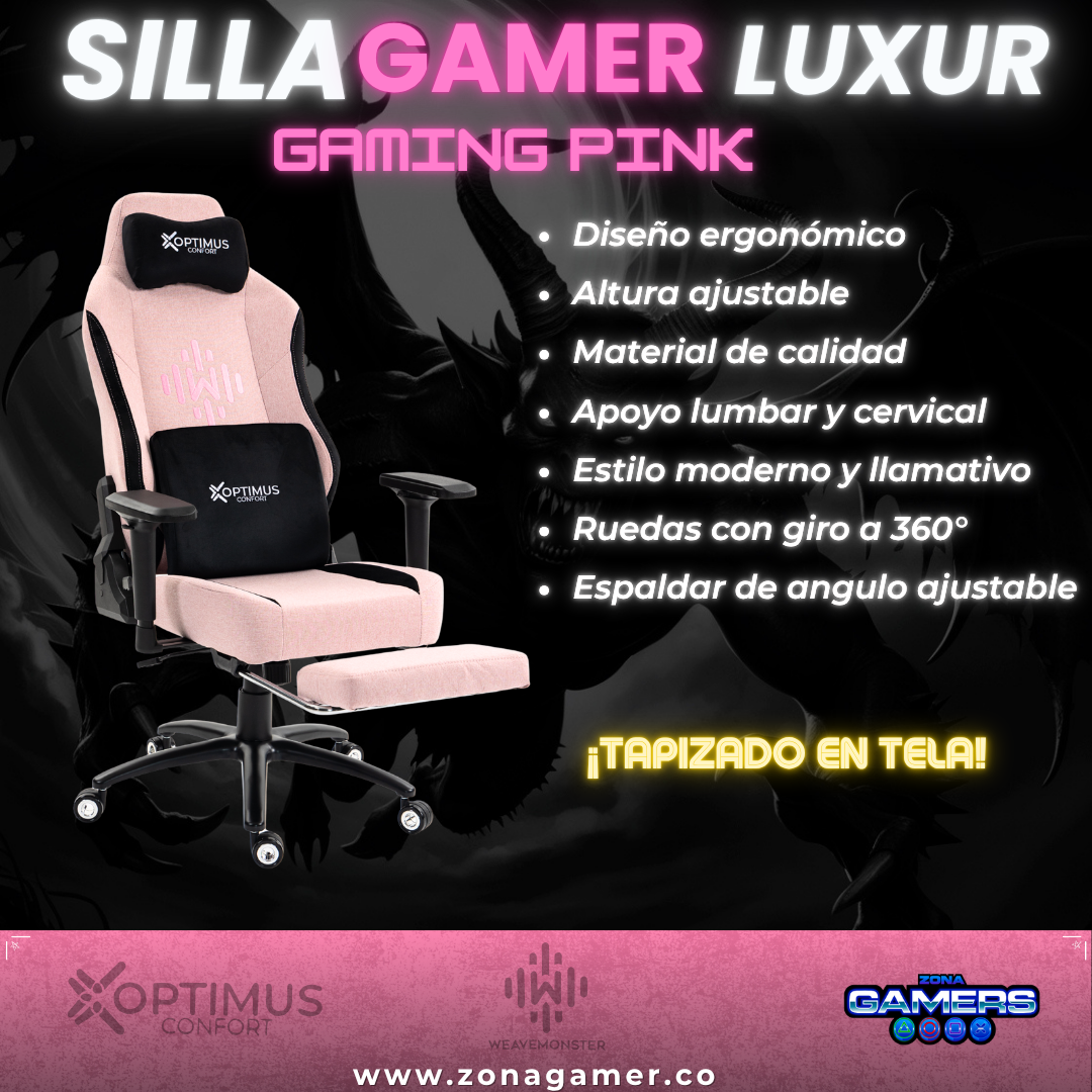 Silla Gamer Luxur Elegant Pink.
