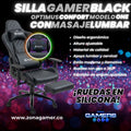 Silla Gamer ONE -1127F + masajeador lumbar con reposapiés incluido y ruedas en silicona