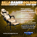 Silla Gamer DOW-1039F Golden con reposapiés y ruedas en silicona