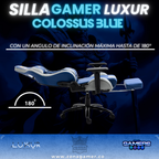 Silla Gamer Luxur Edición Limitada Modelo Colossus SAH-0014 Blue