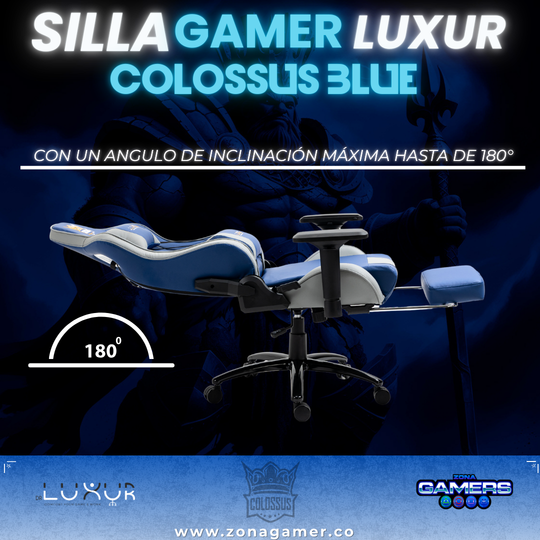 Silla Gamer Luxur Edición Limitada Modelo Colossus SAH-0014 Blue