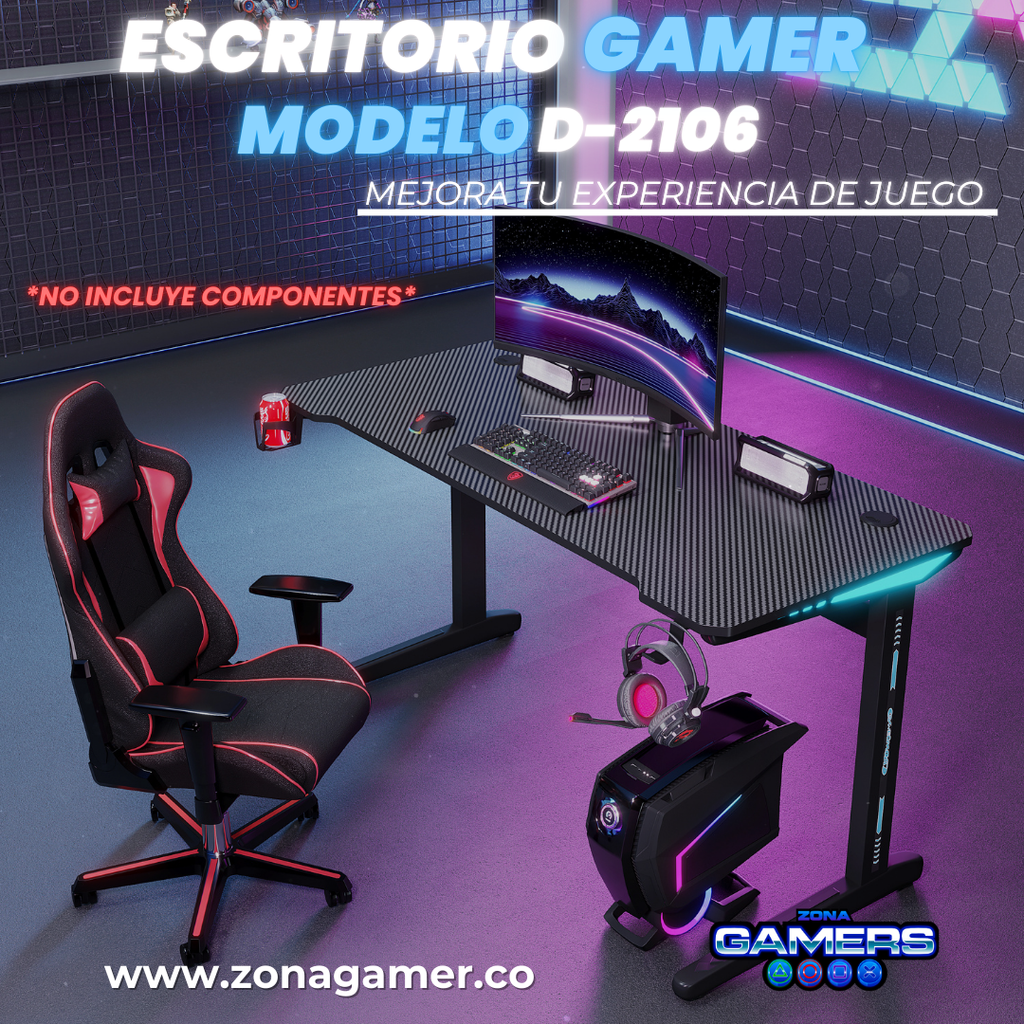Escritorio Gamer D-2106 Con luces RGB