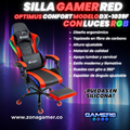 Silla gamer DX-1039F Red con luces RGB + reposapiés y ruedas en silicona