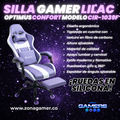 Silla Gamer CIR-1039F Lilac con reposapiés y ruedas en silicona