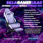 Silla Gamer Defensor-1001F Lilac con reposapiés y ruedas en silicona
