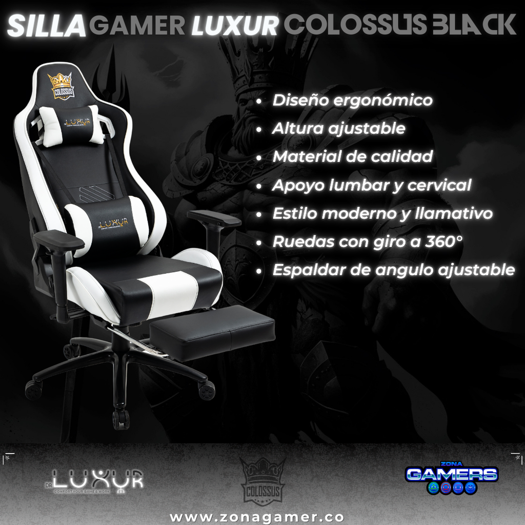 Silla Gamer Luxur Edición Limitada Modelo Colossus SAH-0014 Black