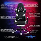 Silla Gamer DX-1127F White con reposapiés y ruedas en silicona