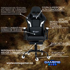 Silla Gamer Titan-1039F White con reposapiés y ruedas en silicona