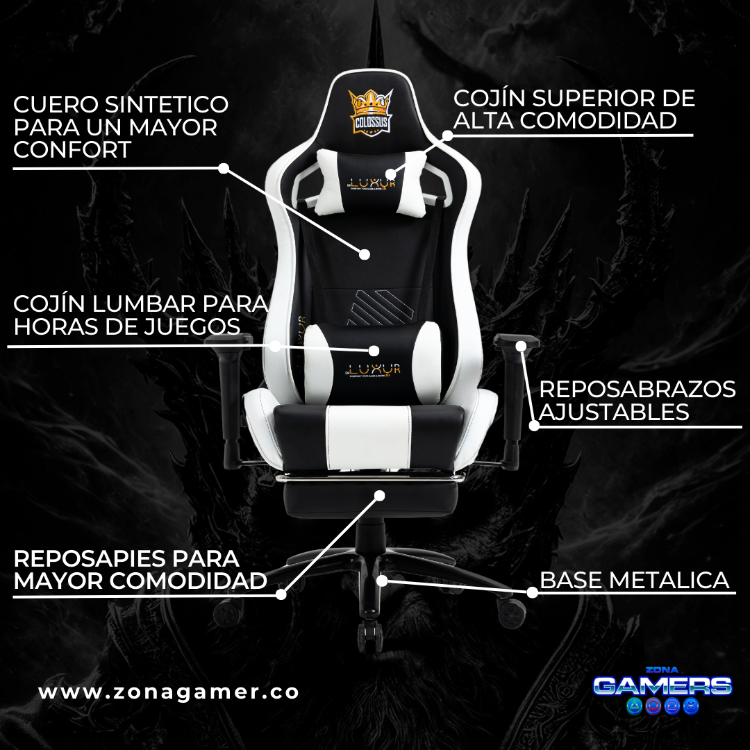 Silla Gamer Luxur Edición Limitada Modelo Colossus SAH-0014 Black