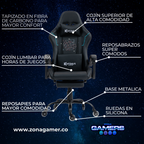 Silla Gamer LXR-1039F Black con reposapiés y ruedas en silicona