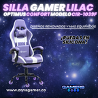 Silla Gamer CIR-1039F Lilac con reposapiés y ruedas en silicona