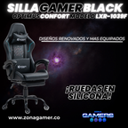 Silla Gamer LXR-1039F Black con reposapiés y ruedas en silicona