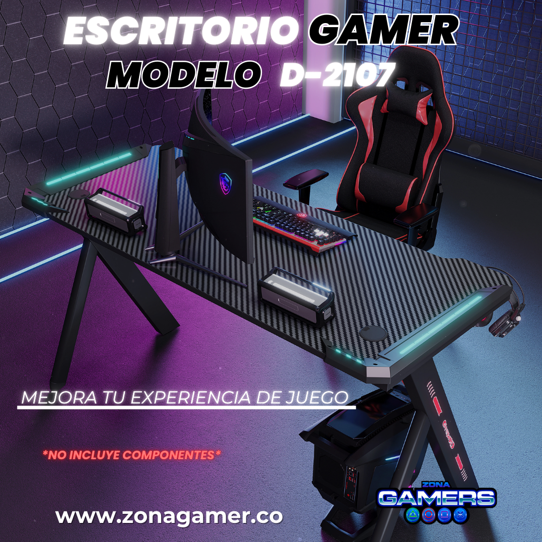 Escritorio Gamer D-2107 Con luces RGB