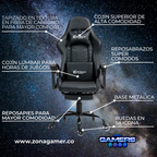Silla Gamer Devil-1039F Black con reposapiés y ruedas en silicona