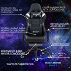 Silla Gamer DX-1127F Grey con reposapiés y ruedas en silicona
