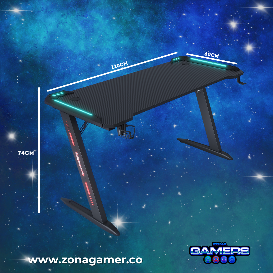 Escritorio Gamer D-2112 Color negro con luces RGB