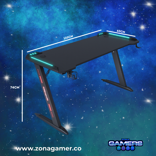 Escritorio Gamer D-2112 Color negro con luces RGB