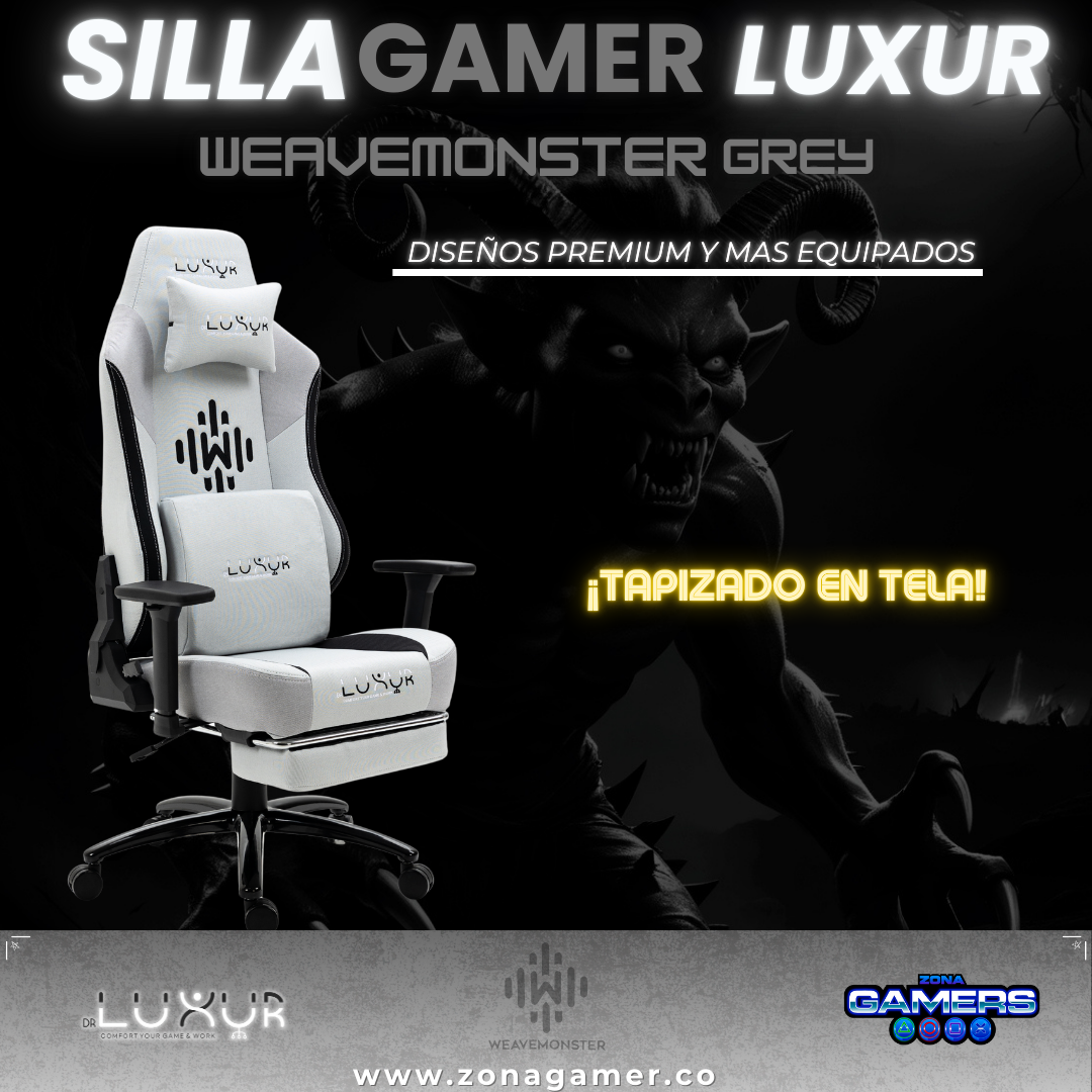 Silla Gamer Luxur Edición Limitada Modelo Weavemonster SAH-0019 Grey