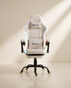 Silla gamer ARMOR-1039F White con luces RGB + reposapiés y ruedas en silicona · set-2k · 28-armor-white-01-armonia.jpg