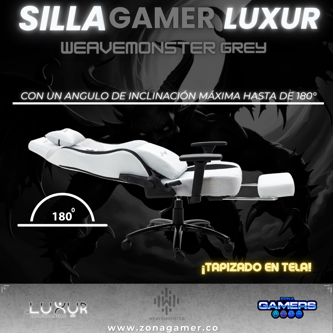 Silla Gamer Luxur Edición Limitada Modelo Weavemonster SAH-0019 Grey