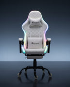 Silla gamer ARMOR-1039F White con luces RGB + reposapiés y ruedas en silicona · set-2k · 29-armor-white-01-contraste.jpg