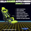 Silla Gamer A231001F Apple Green con reposapies