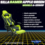 Silla Gamer A231001F Apple Green con reposapies