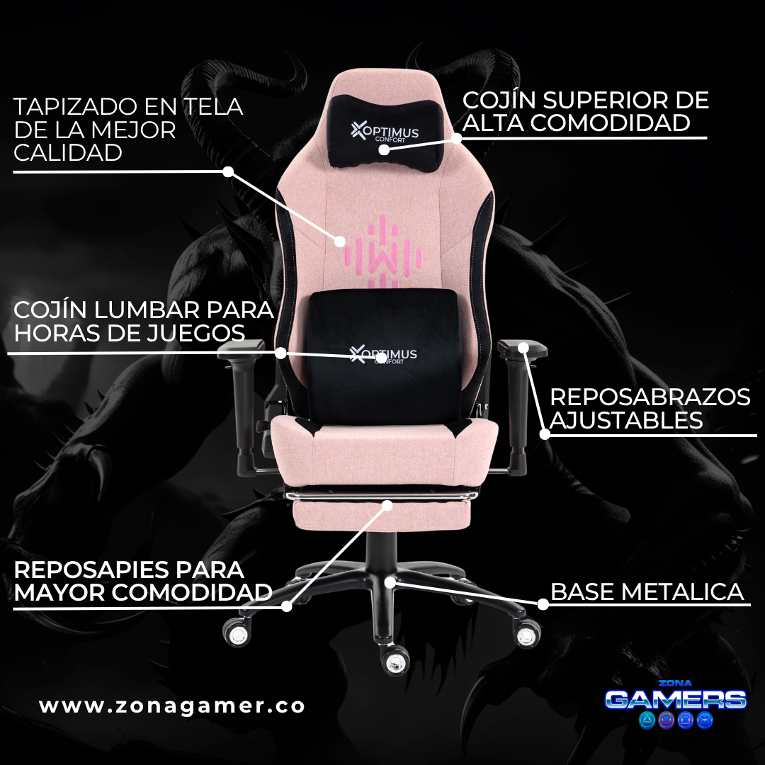 Silla Gamer Luxur Elegant Pink.