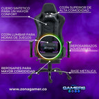 Silla Gamer DX-1001F Black con masajeador lumbar y reposapiés incluido