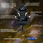 Silla Gamer Titan-1039F Golden con reposapiés y ruedas en silicona