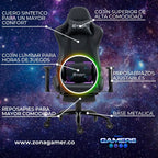 Silla Gamer EAR-1127F + masajeador lumbar con reposapiés incluido y ruedas en silicona