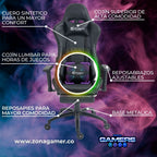 Silla Gamer CIR-1001F Black con masajeador lumbar y reposapiés incluido
