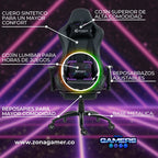 Silla Gamer COR-1001F Black con masajeador lumbar y reposapiés incluido