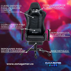 Silla Gamer DX-1001F Black con reposapiés