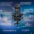Silla Gamer Fly-1039F Blue con reposapiés y ruedas en silicona
