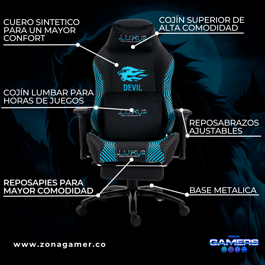 Silla Gamer Luxur Edición Limitada Modelo SAH-0020 Devil
