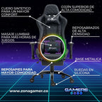 Silla Gamer ONE -1127F + masajeador lumbar con reposapiés incluido y ruedas en silicona