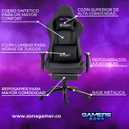 Silla Gamer COR-1001F Black con reposapiés