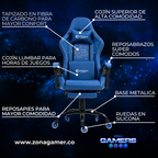 Silla Gamer LXR-1039F Blue con reposapiés y ruedas en silicona