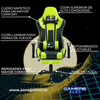 Silla Gamer A231001F Apple Green con reposapies