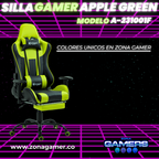 Silla Gamer A231001F Apple Green con reposapies