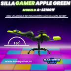 Silla Gamer A231001F Apple Green con reposapies