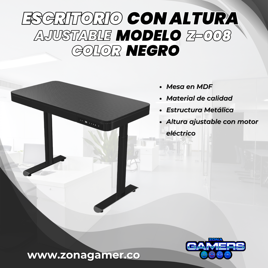 Escritorio Z-008 color negro con motor eléctrico
