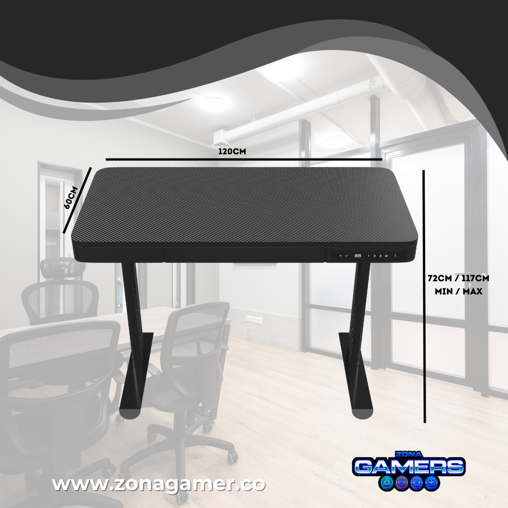 Escritorio Z-008 color negro con motor eléctrico